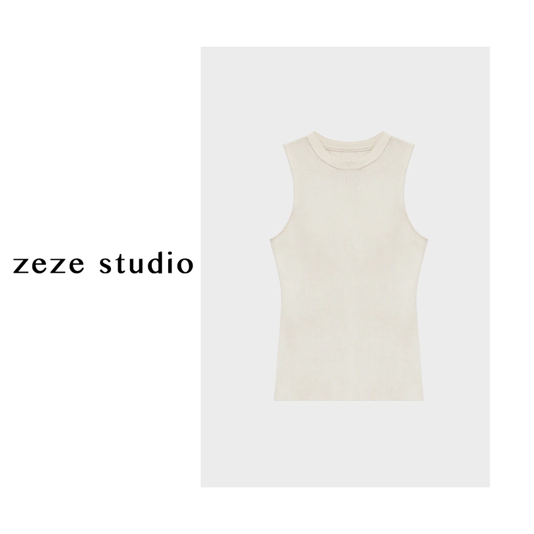 zezestudio【黑标系列】冰丝无袖气质时尚休闲百搭女士上衣背心夏季