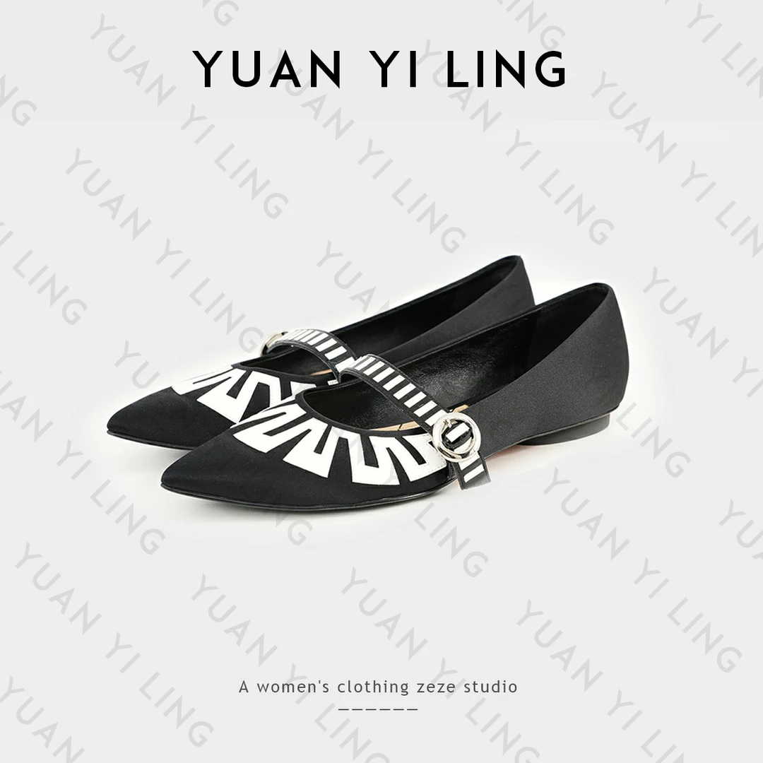 YUAN YI LING【拿手单品】24新ZEZE专属高贵轻奢气质通勤尖头平底鞋