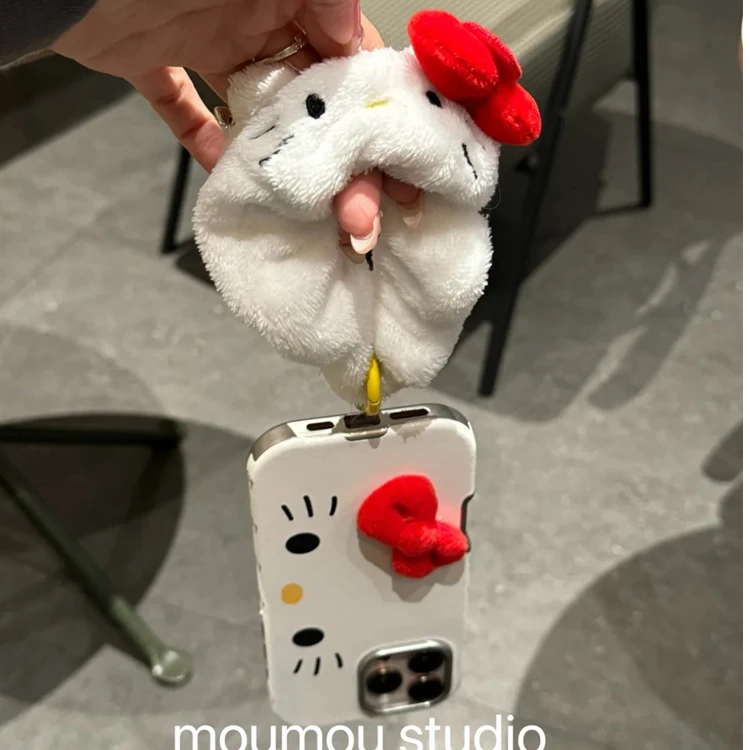 ins皮纹侧面图案kt猫表情适用iPhone16promax手机壳15pro手提14新