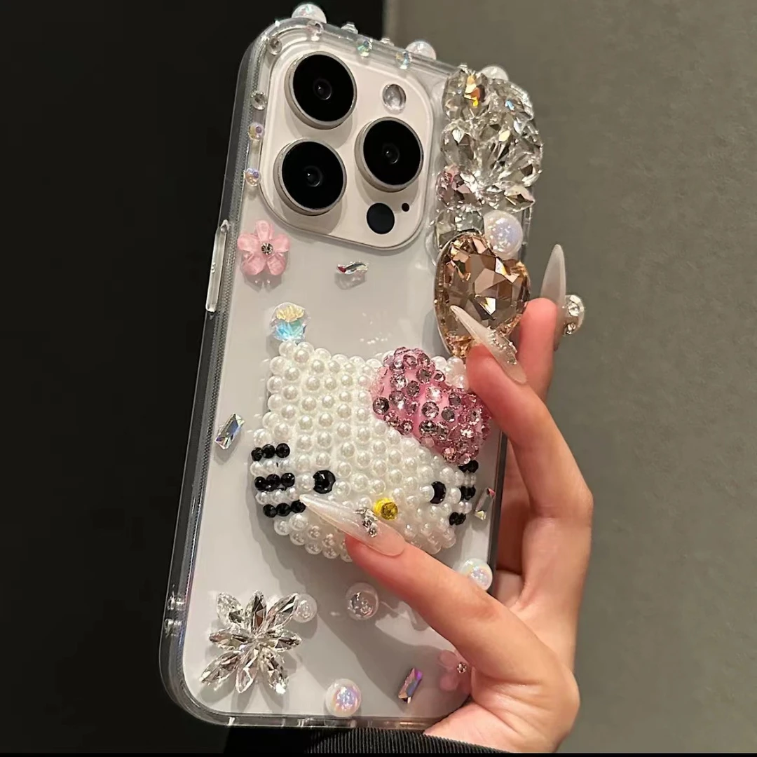 ins满钻凯蒂猫 苹果15手机壳iPhone15promax新款14/13高级感14pro