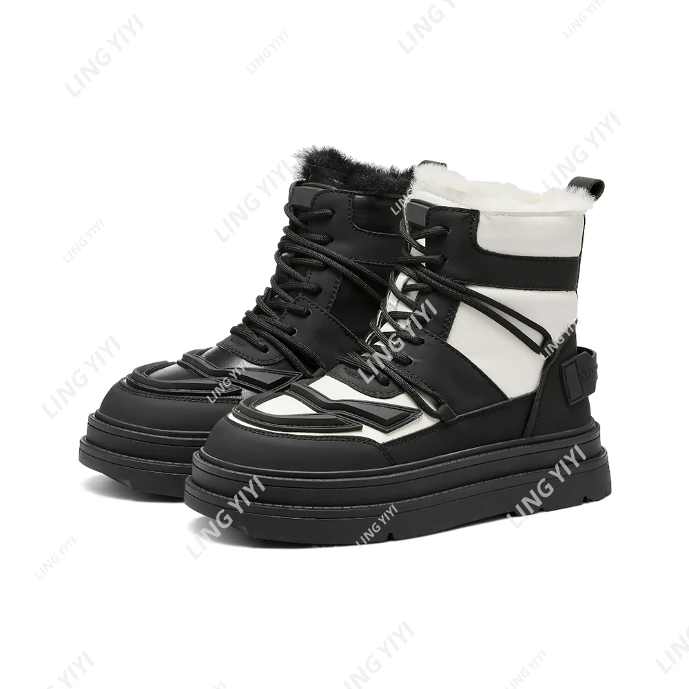 L090-28【机能】百搭系带高帮加绒未来休闲鞋