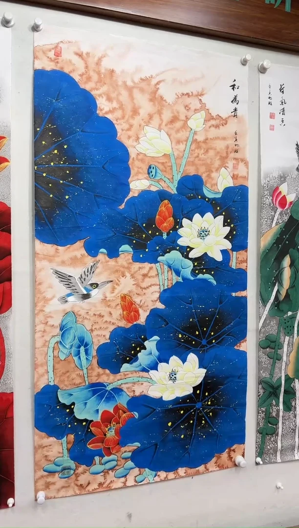 【闪购商品】绘画和为贵4尺竖版画心雷畅胜