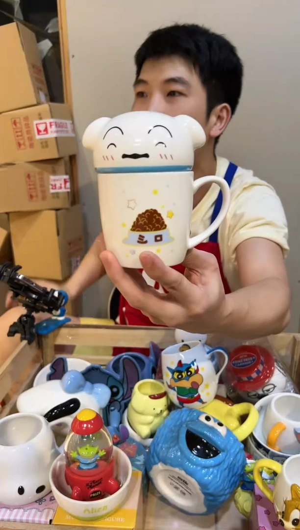 【闪购商品】摆件B款小白带盖杯陶瓷