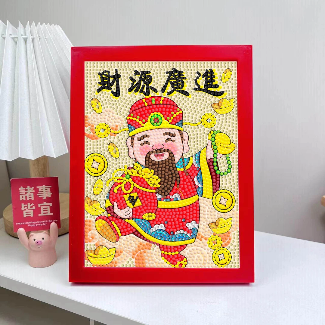 钻石画十字绣摆台DIY益智相框粘贴画新款卡通手工创意大吉礼物