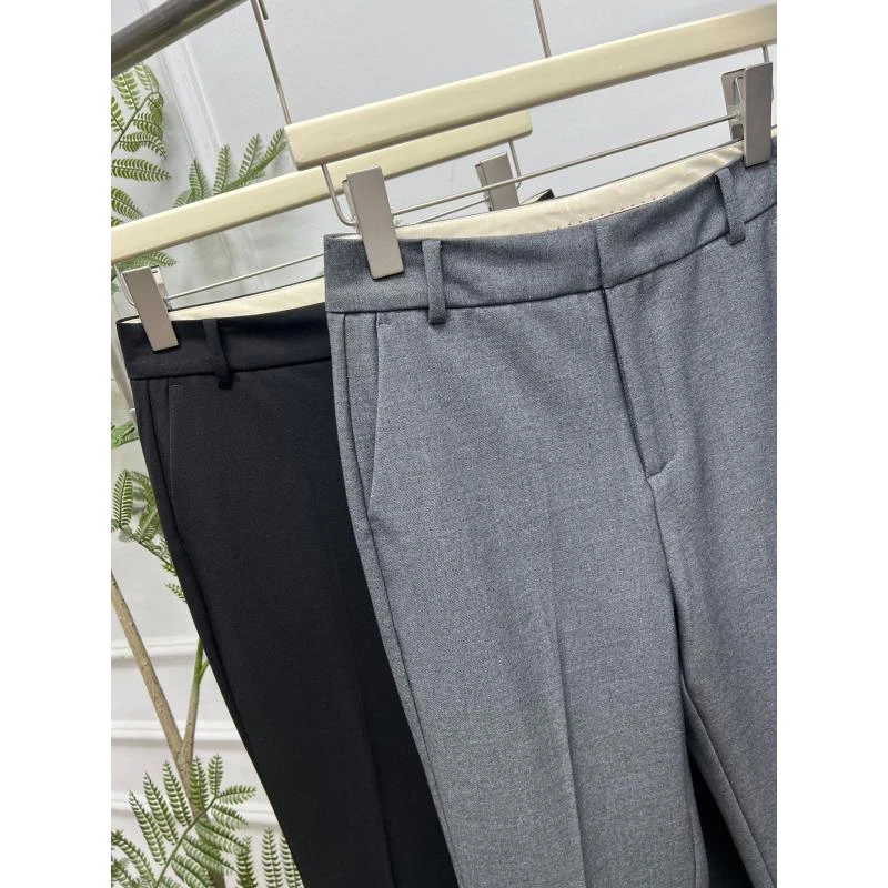 WANTHAT/凡黛卡经典时尚通勤气质显瘦裤子职业灰色烟管西裤女9379