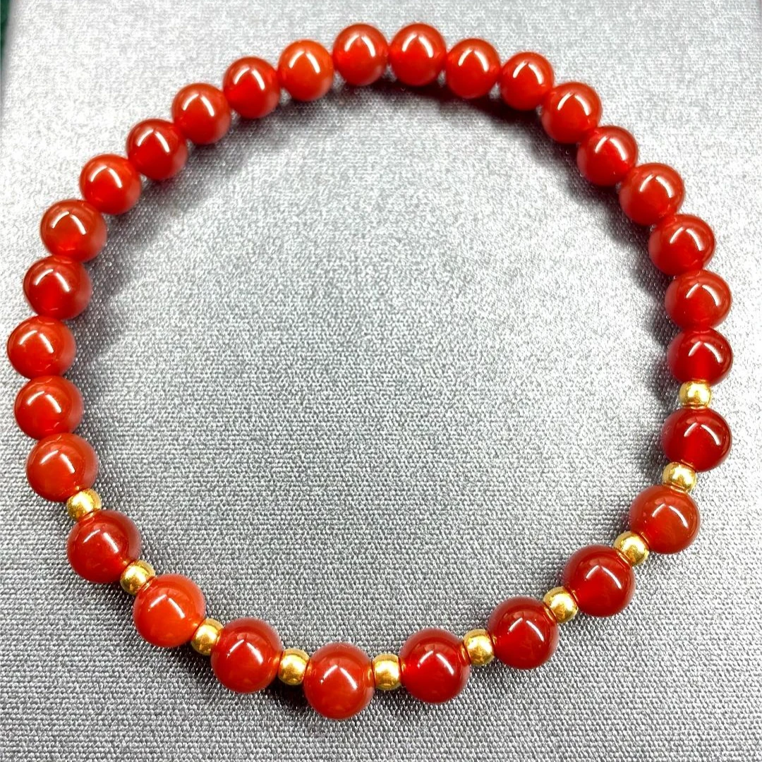 足金十全十美卡三金珠（赠卡六红玛 瑙手串）@001