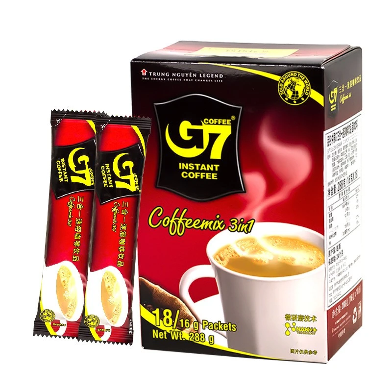 越南进口中原G7能量18条装288g三合一原味速溶咖啡小包装特浓冲泡