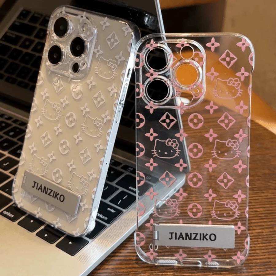 ins星星凯蒂头像透明适用iPhone16/15promax无边框手机壳