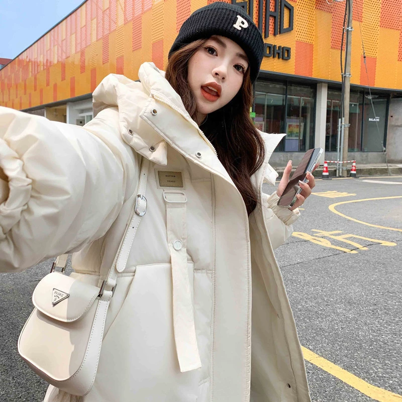 2023新款外套女加厚棉服棉衣女韩版长款过膝宽松面包服秋冬季百搭