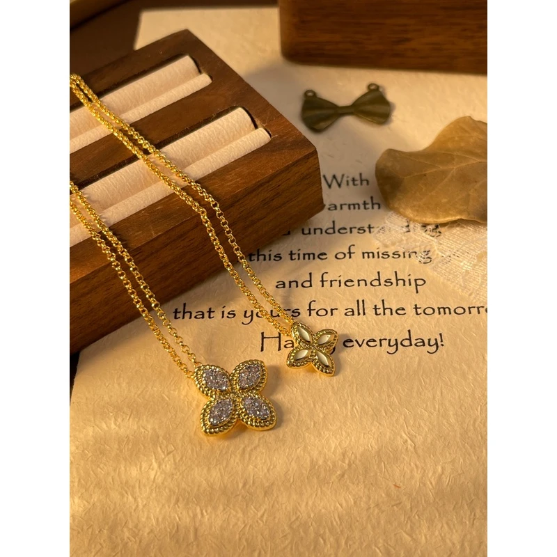 铜合金项链 PYZ-2054时尚百搭轻奢精致金色小众项链女锁骨链ins