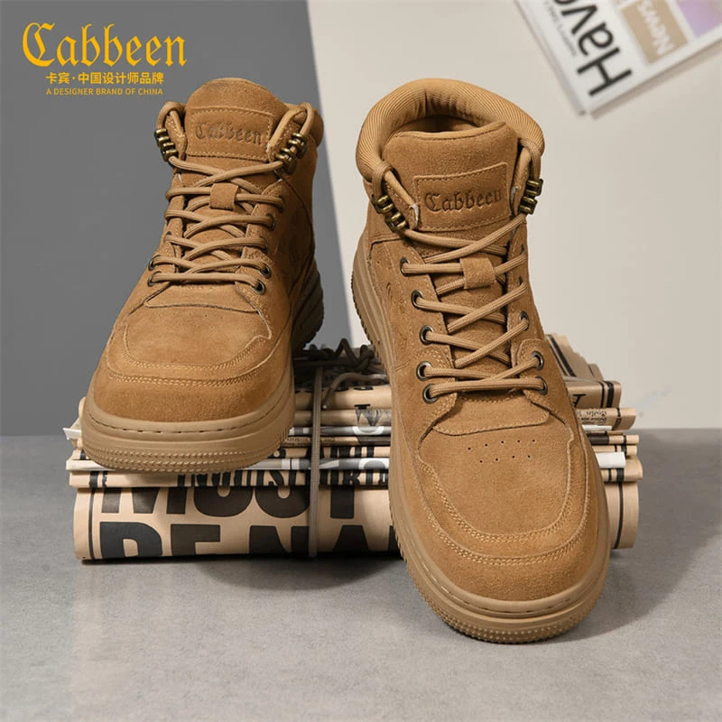 Cabbeen/卡宾马丁靴复古男款户外登山工装靴冬季高帮男鞋男士靴子