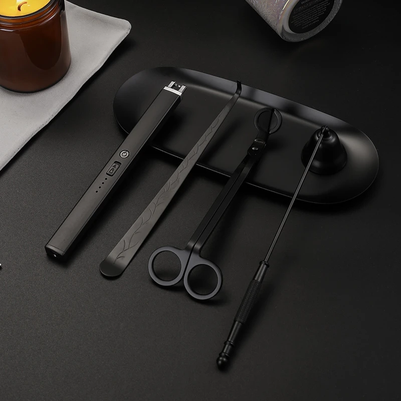 香薰蜡烛工具套装点燃灭火灭烛钩usb充电打火机高档电子点火器