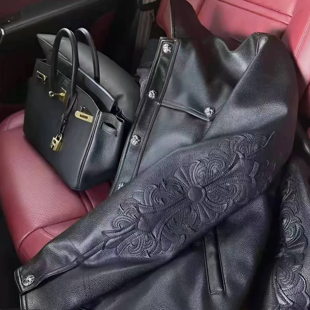 冬季新款重磅高品质百搭时尚休闲皮夹克男外套//6007-1