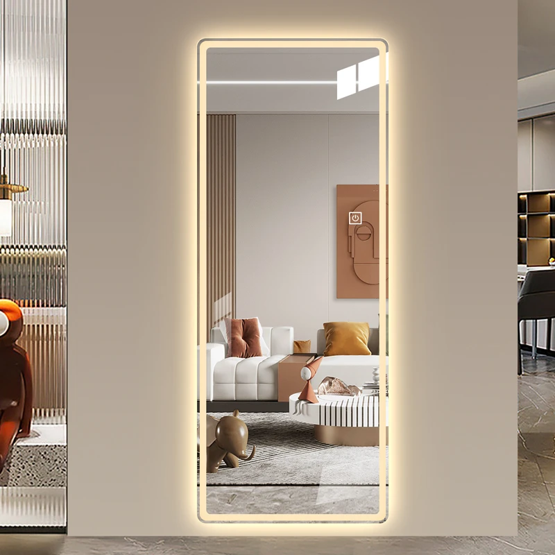 澳西施壁挂式带灯全身镜子家用衣帽间镜发光试衣镜ledr智能穿衣镜
