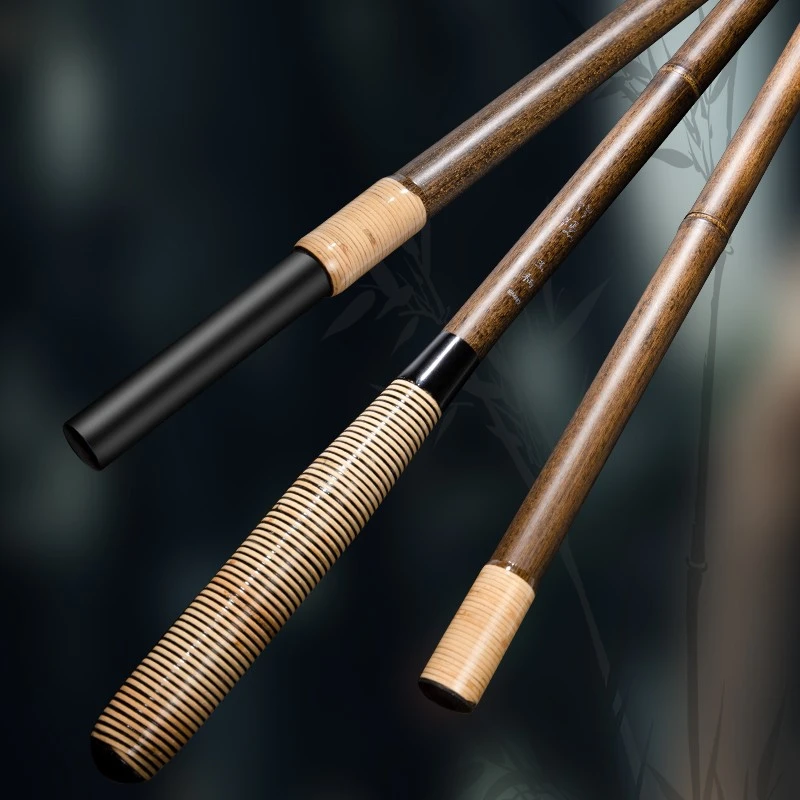 空钩悟道仿竹碳素超硬超轻2.1/2.4M插接式并继组合玉柄抄鱼抄网竿