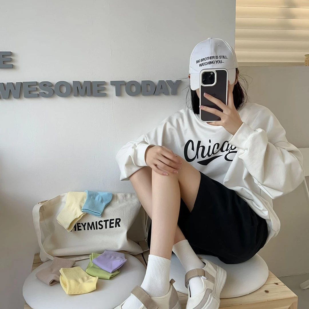 袜子女生纯色短袜运动袜春夏短筒袜诸暨袜子女袜薄糖果色短袜秋冬