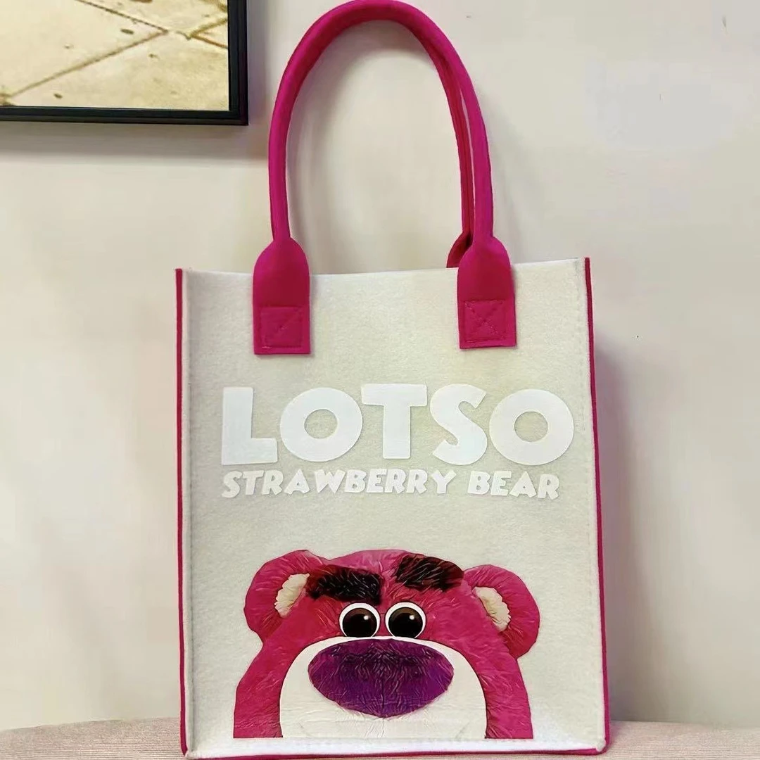 新款网红印花毛毡包学生手提包超萌卡通