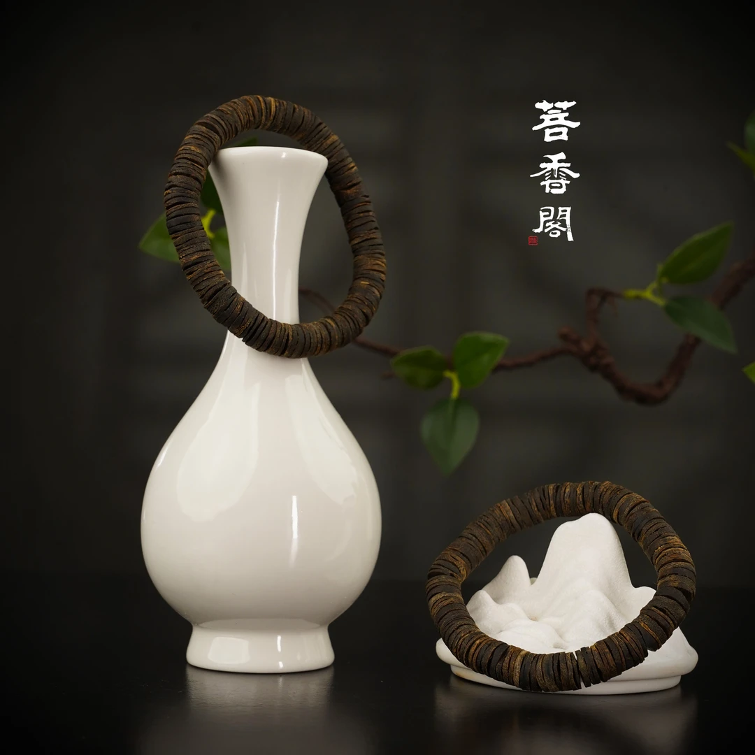 沉香菩香阁沉水金钱片单圈棋楠沉香文玩手串1件多样性发货15g