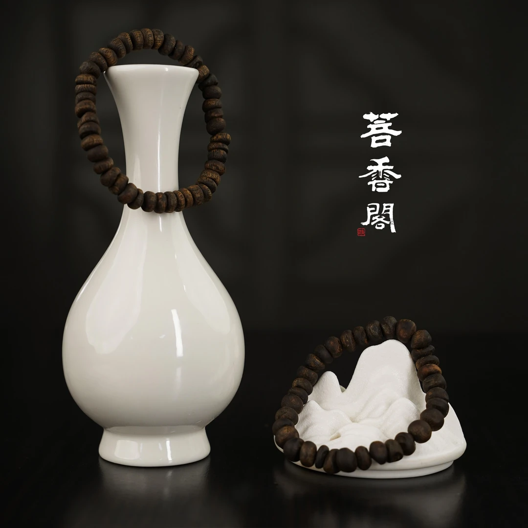 菩香阁沉水留疤爹单圈莺歌绿棋沉香文玩手串随型1件多样性发货6g