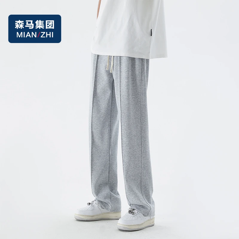 棉致百搭潮流黑色阔腿裤男夏季宽松垂感休闲长裤运动垂感拖地裤潮