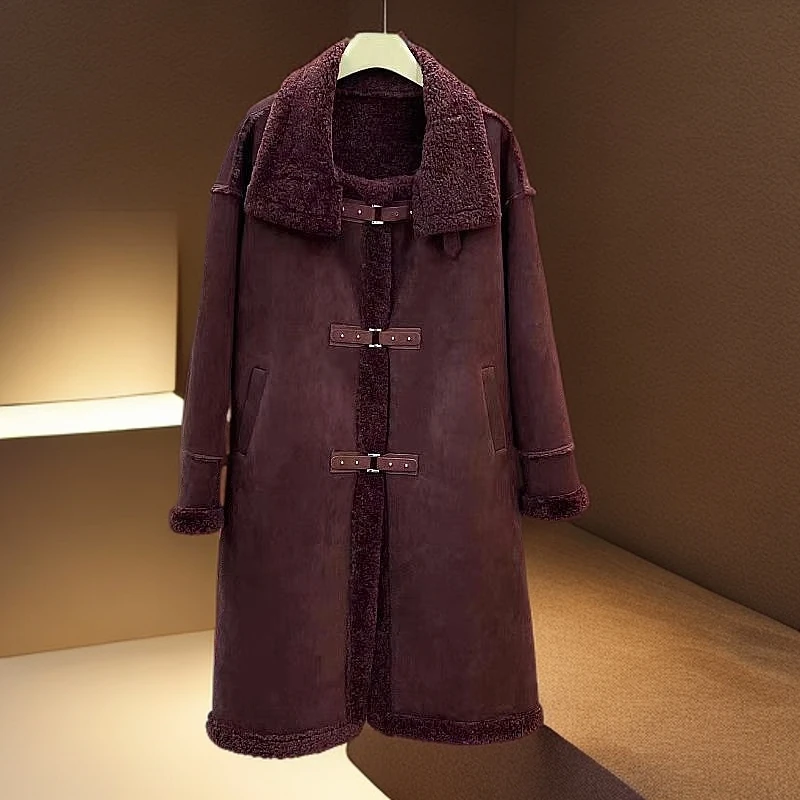 【锦衣服饰】24975韩系立领长款皮毛一体