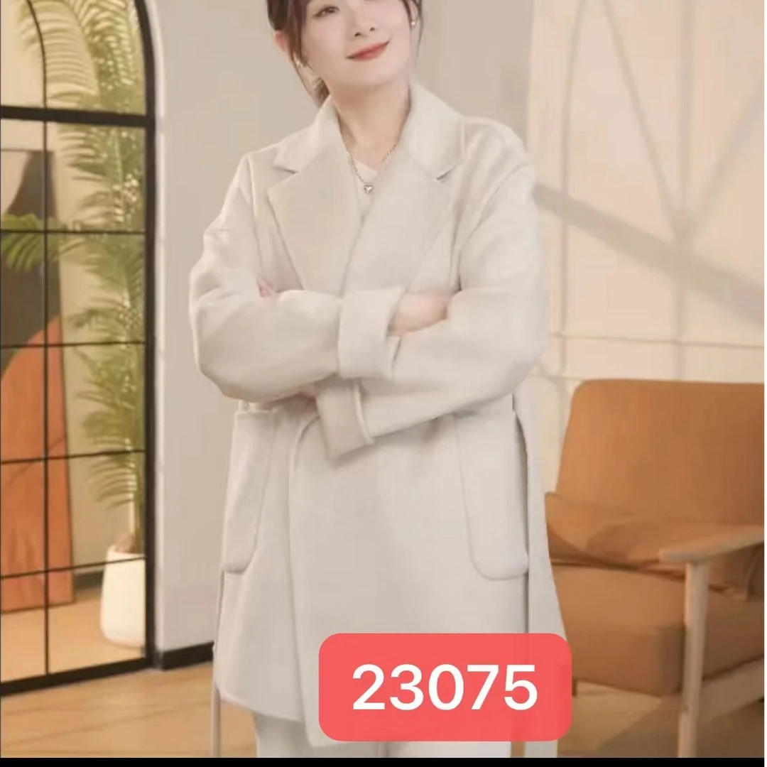 【锦衣服饰】凯23075腰带款驼绒羊毛蚕丝双面大衣