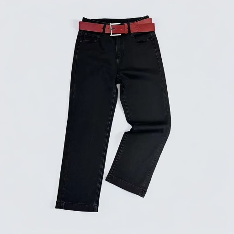 【锦衣服饰 加绒】80188显瘦黑色百搭弹力烟管裤