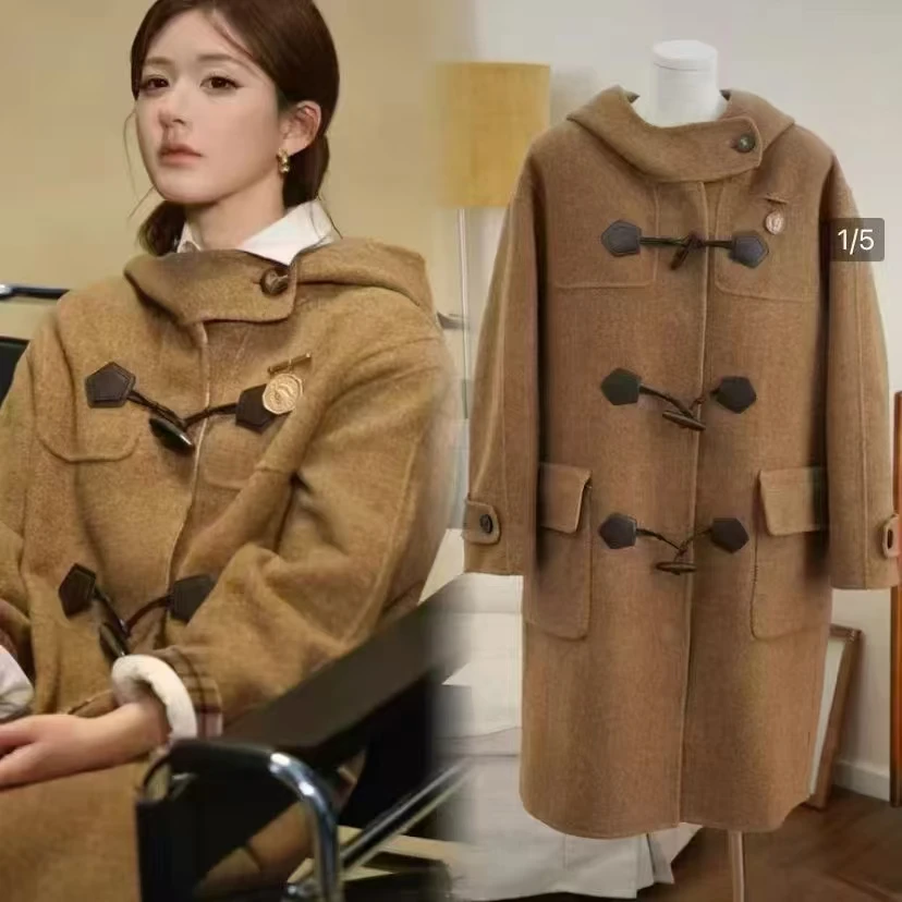 【锦衣 2024冬季新款】2472韩国东大门象牙扣双面羊毛大衣