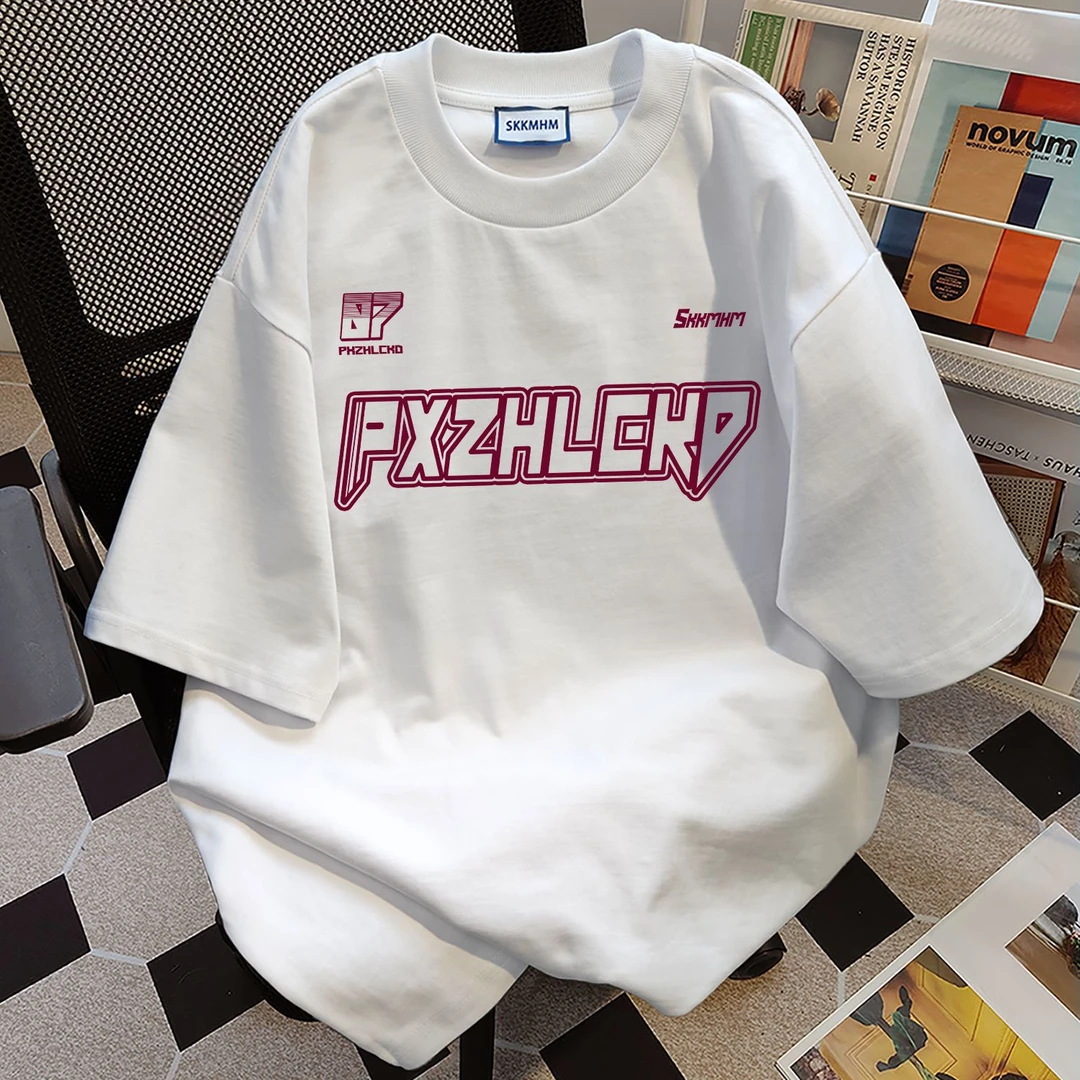 100%纯棉街头短袖男女潮牌t恤夏季新款圆领宽松百搭情侣上衣服ins