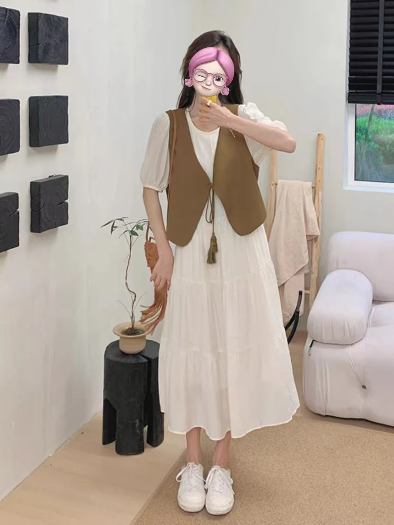 8/21下架白色连衣裙女夏今年流行时尚高级感爆款超好看漂亮