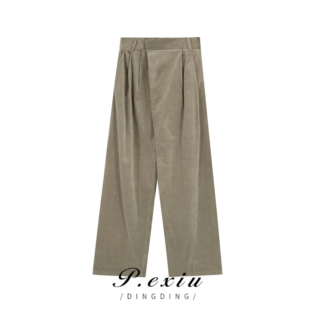 PanYiXiu/潘依绣【长腿秘诀】秋冬灯芯绒后松紧腰直筒裤 W-6890