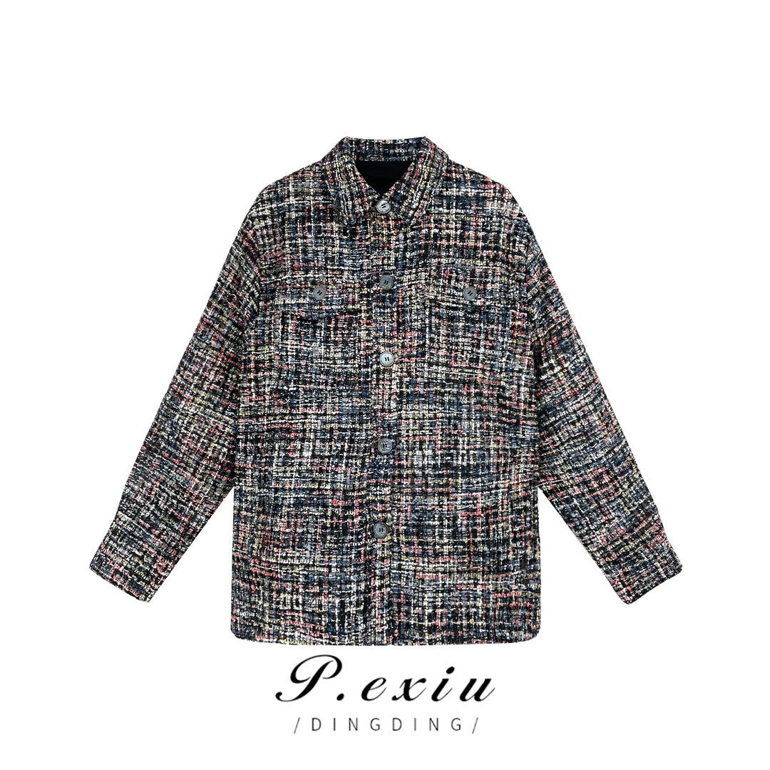 PanYiXiu/潘依绣Polo领格子重工设计款ins小香西装外套  20992T