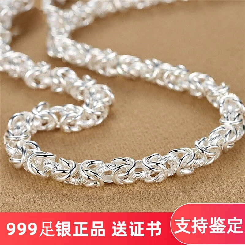HL老凤凰项链新款999纯银项链男士龙头时尚霸气链子纯银潮男龙