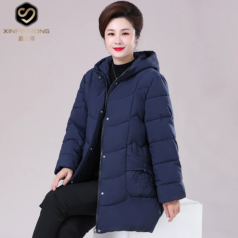 200斤胖妈妈中年加肥加大码中老年女宽松洋气冬装棉服阔太太