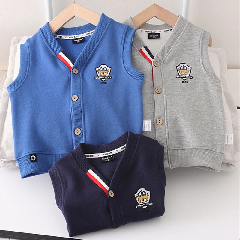 男童洋气马甲2023春秋新款中小童宝宝外穿开衫儿童马夹学院风上衣