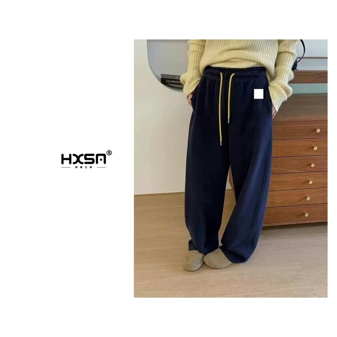 HXSM「经典战马」冬撞色加绒加厚休闲窄版阔腿裤6069