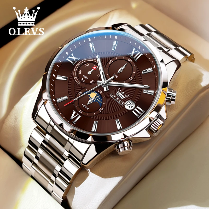 【张智霖代言】欧利时手表男士多功能计时石英腕表时尚防水男表3659