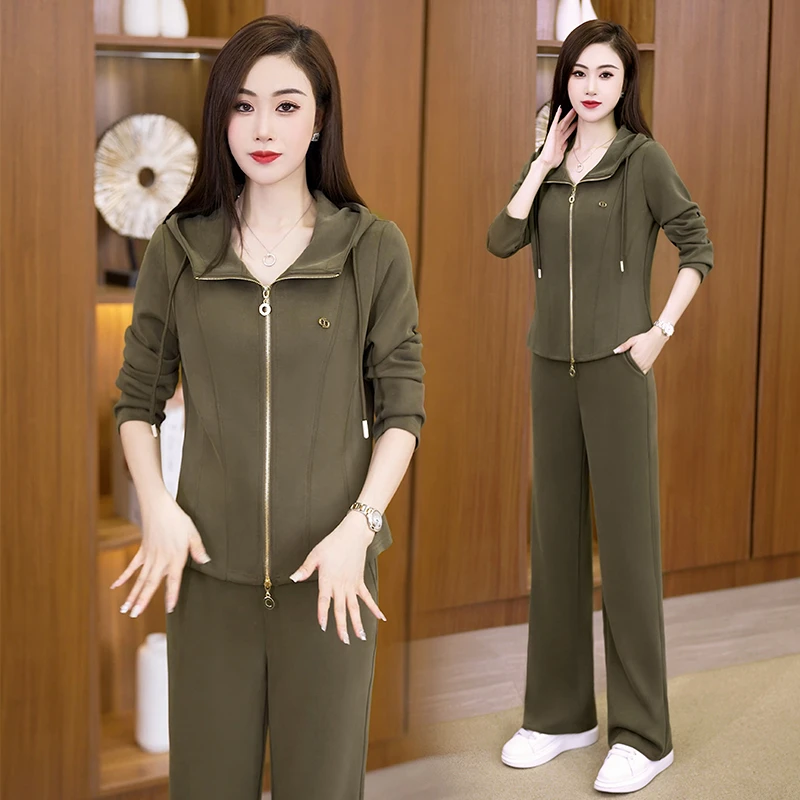 2024新款时尚气质休闲欧棉绒面料高品质穿搭收腰显瘦柔软亲肤套装