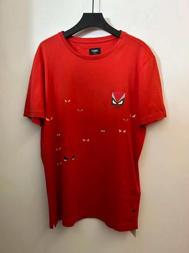 芬迪红色半袖T恤95新