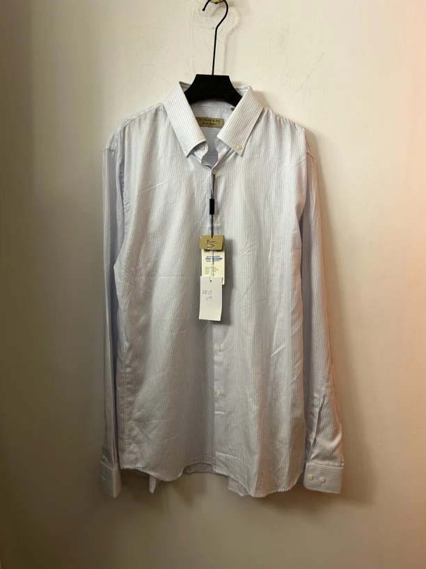 Burberry蓝色条纹长袖衬衫99新