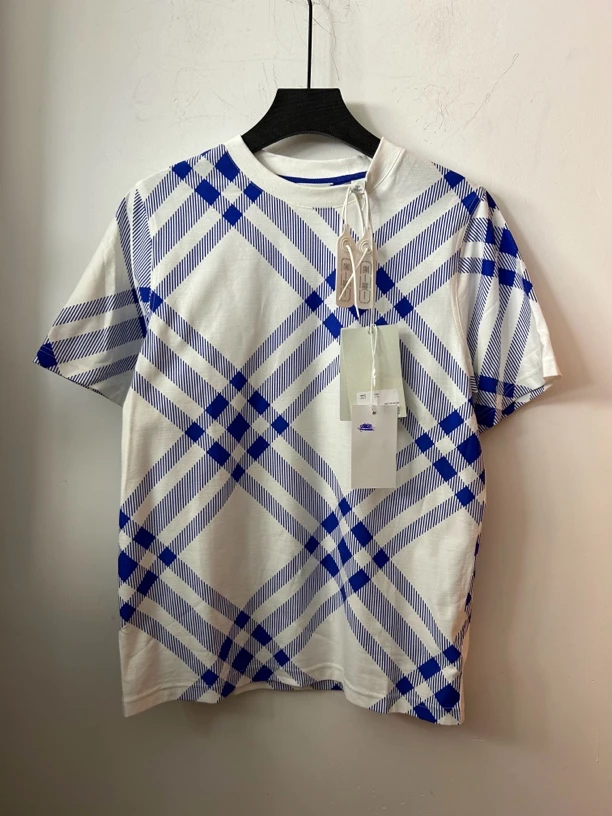 Burberry蓝色格纹半袖T恤99新
