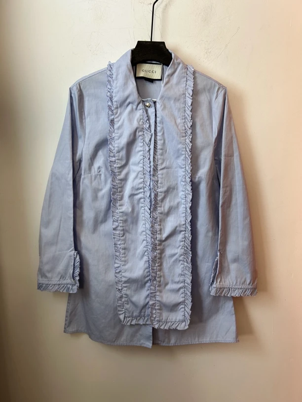 95新 GUCCI/古驰 蓝色长袖衬衫