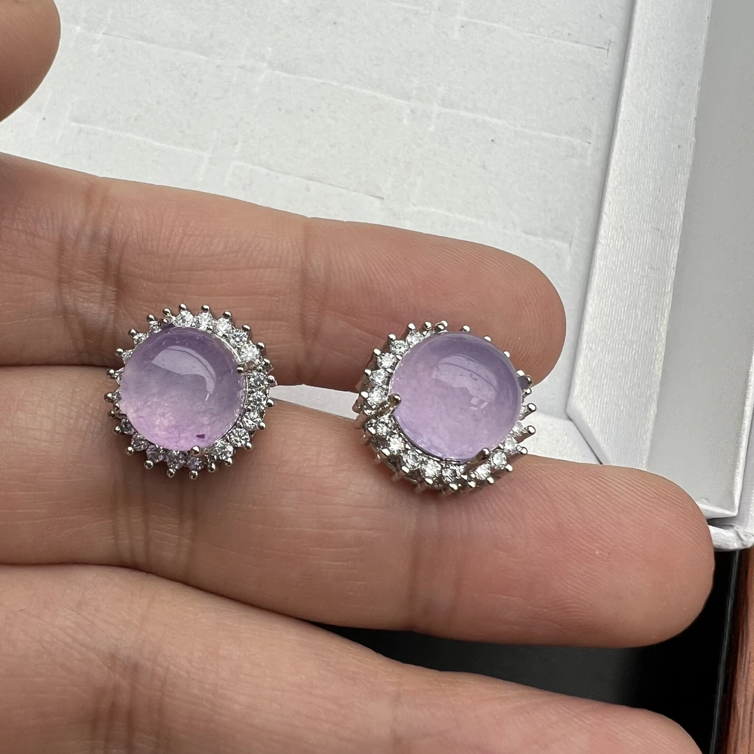 缅甸A货翡翠耳钉303