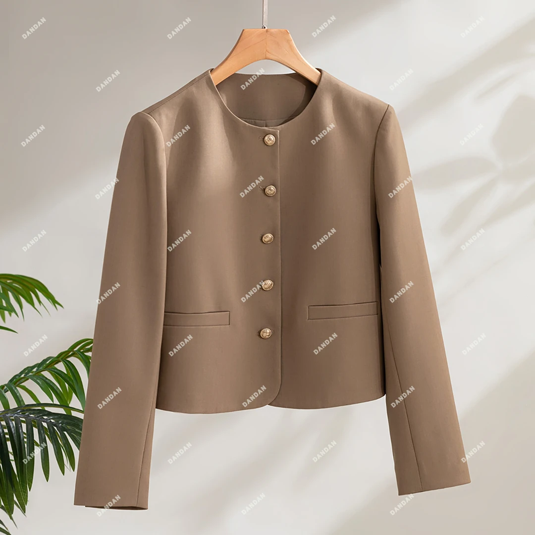 『DAND』天丝＋绵羊毛 复合面料正肩圆领领长袖外套69235上衣