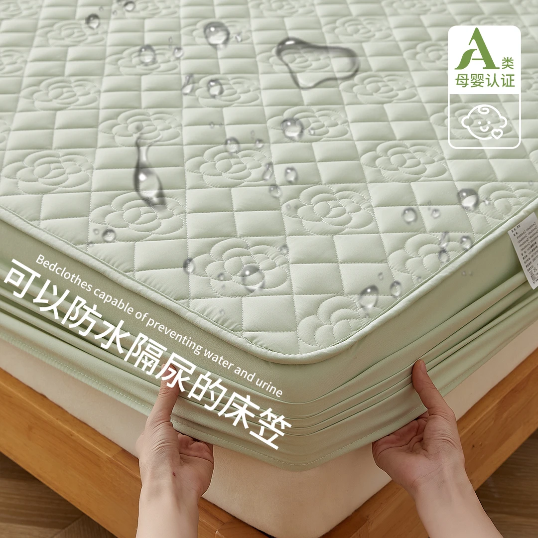 A类防水隔尿床笠单件夹棉加厚学生床垫罩席梦思保护罩防尘床笠罩3