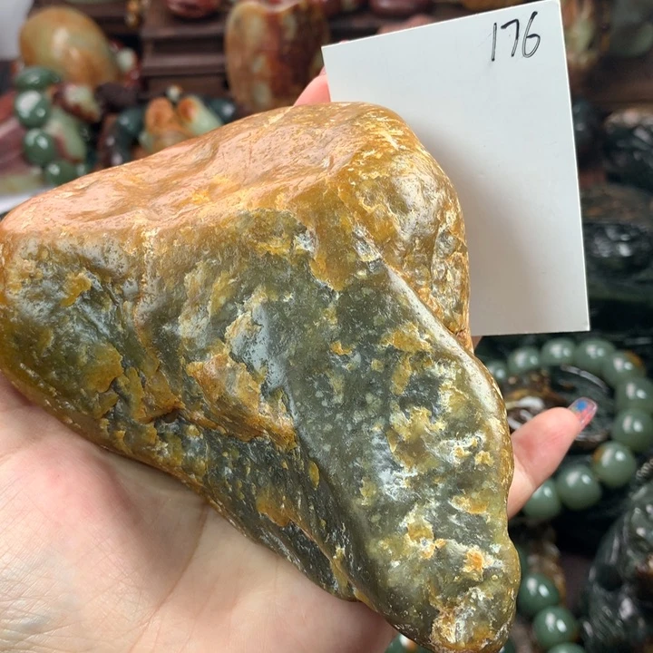 【闪购商品】岫岩河磨玉（透闪石质玉）手把未镶嵌