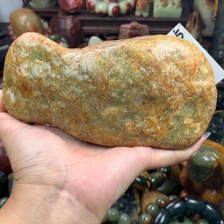 【闪购商品】岫岩河磨玉（透闪石质玉）手把未镶嵌