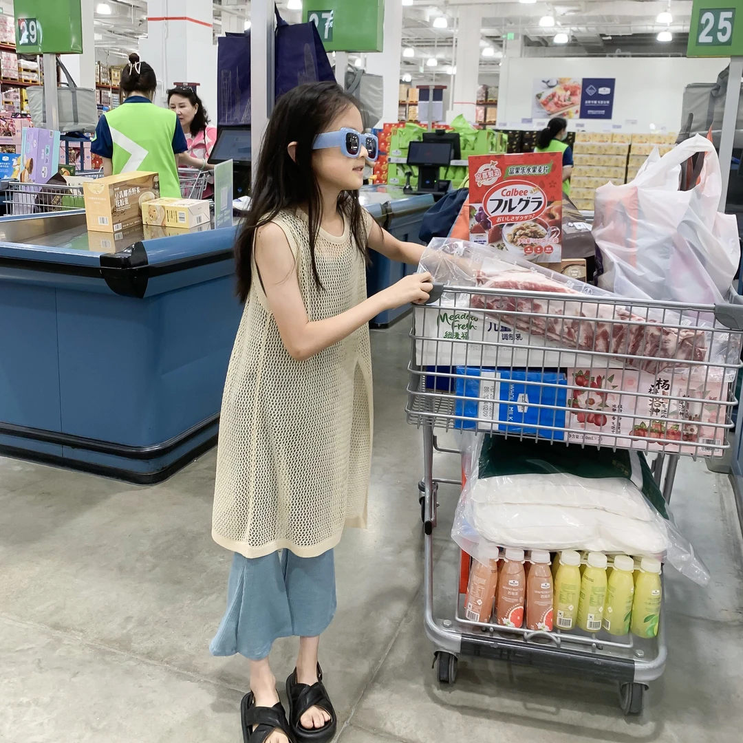 【现货】2023夏款女童韩版百搭度假风背心针织衫罩衫MY23008