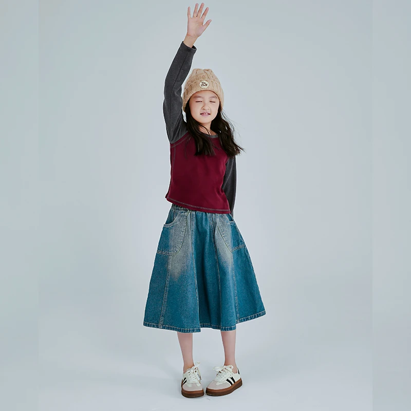 【尖叫】西西家2023秋冬款韩版女童洋气双面绒修身打底衫上衣JX306