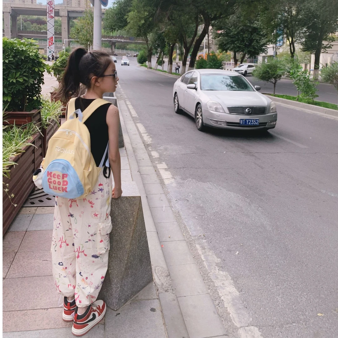 【涂鸦裤】西西家女童2024夏季新款儿童洋气百搭涂鸦休闲裤JX26110